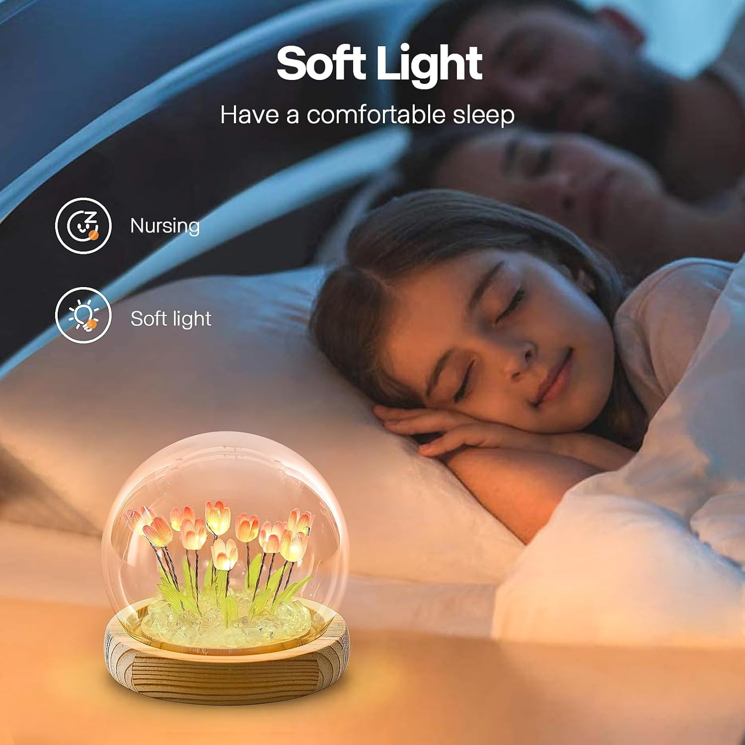 Valentines Day Gifts for Her, Birthday Gifts for Women, Flower Lamp Night Light