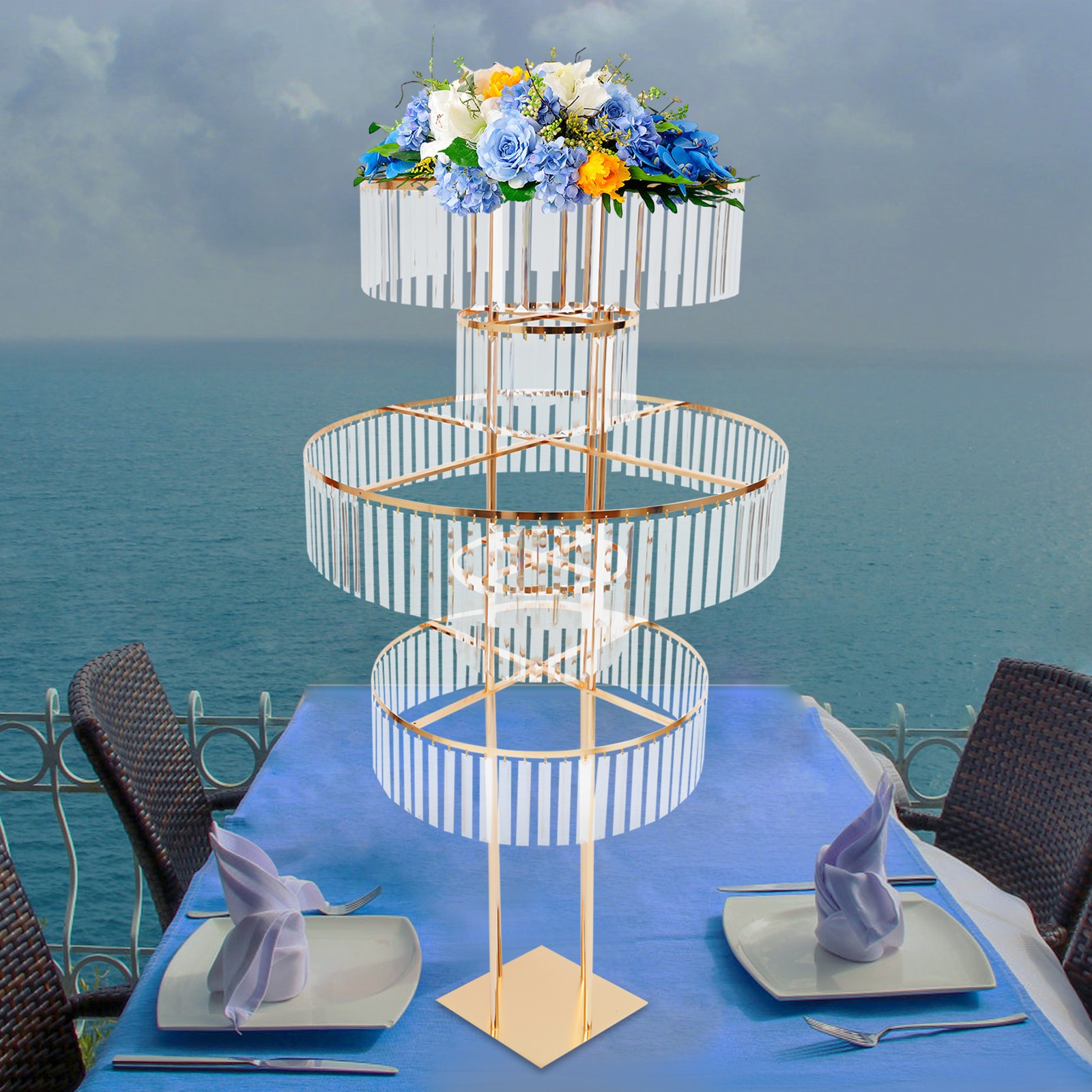 Metal Pedestal Stand 5.09ft Height Wedding Flower Stand Wedding Pedestal Stand