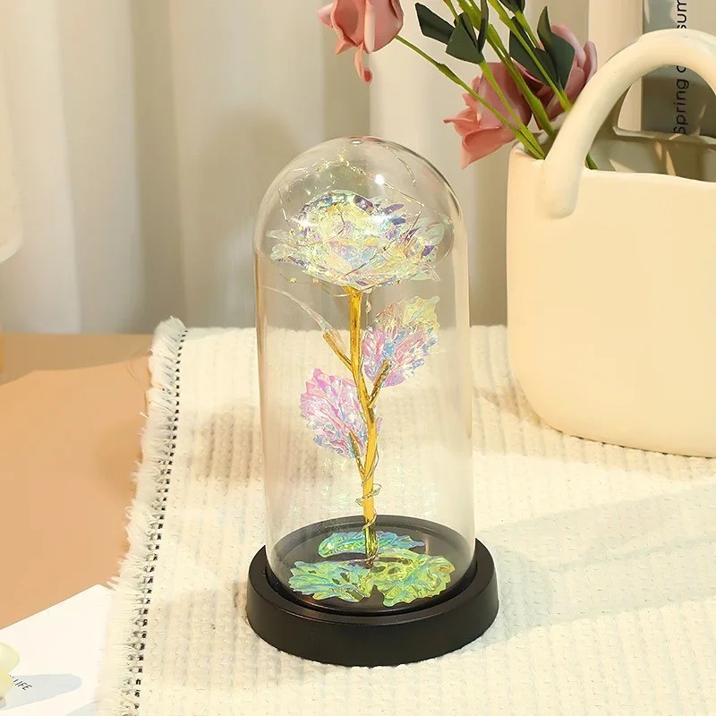 LED Enchanted Eternal Galaxy Rose Glass Dome Fairy Light Romantic Gift Decor