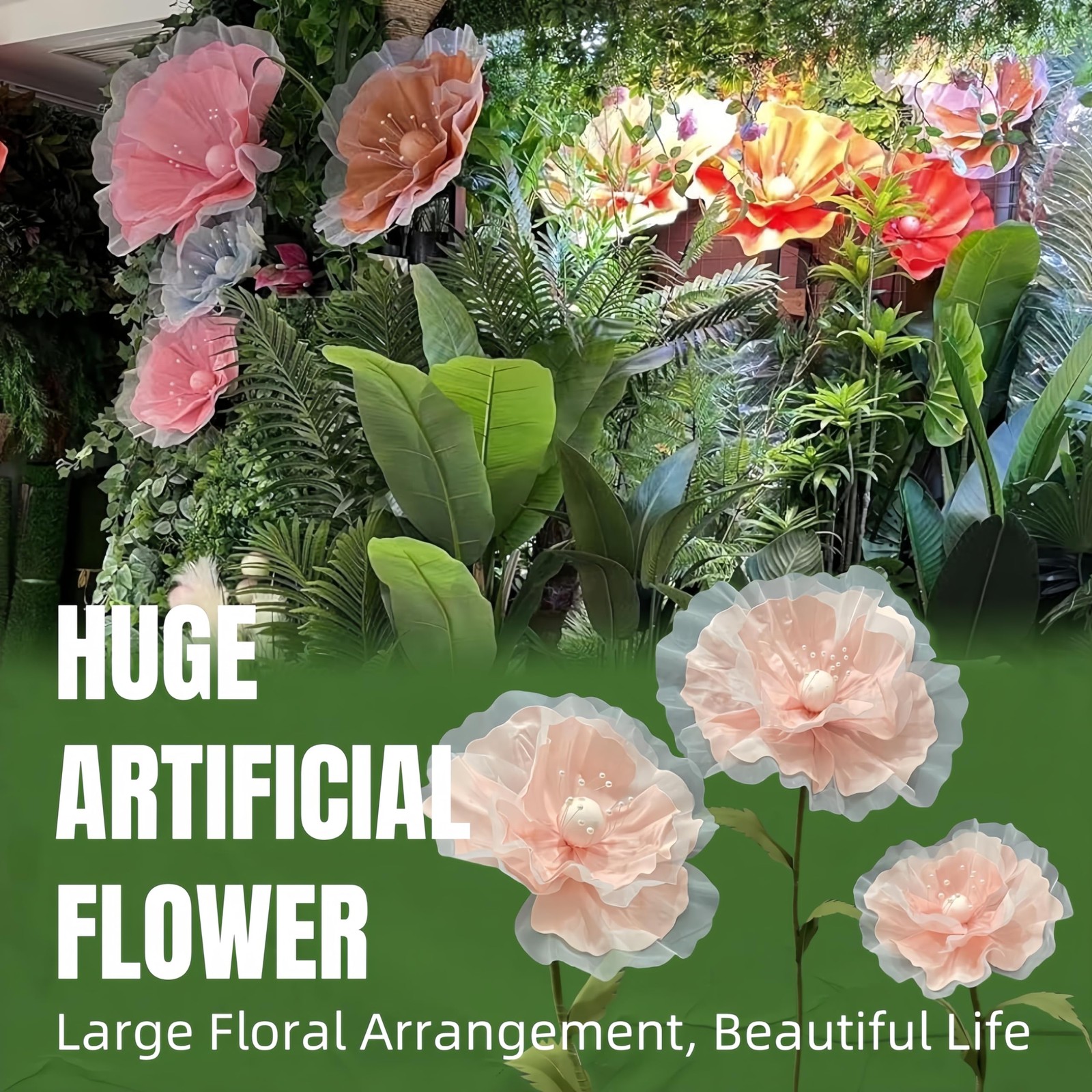 Large EVA Artificial Flowers, 5.3ft Giant Flowers for Decorations with Stand,…