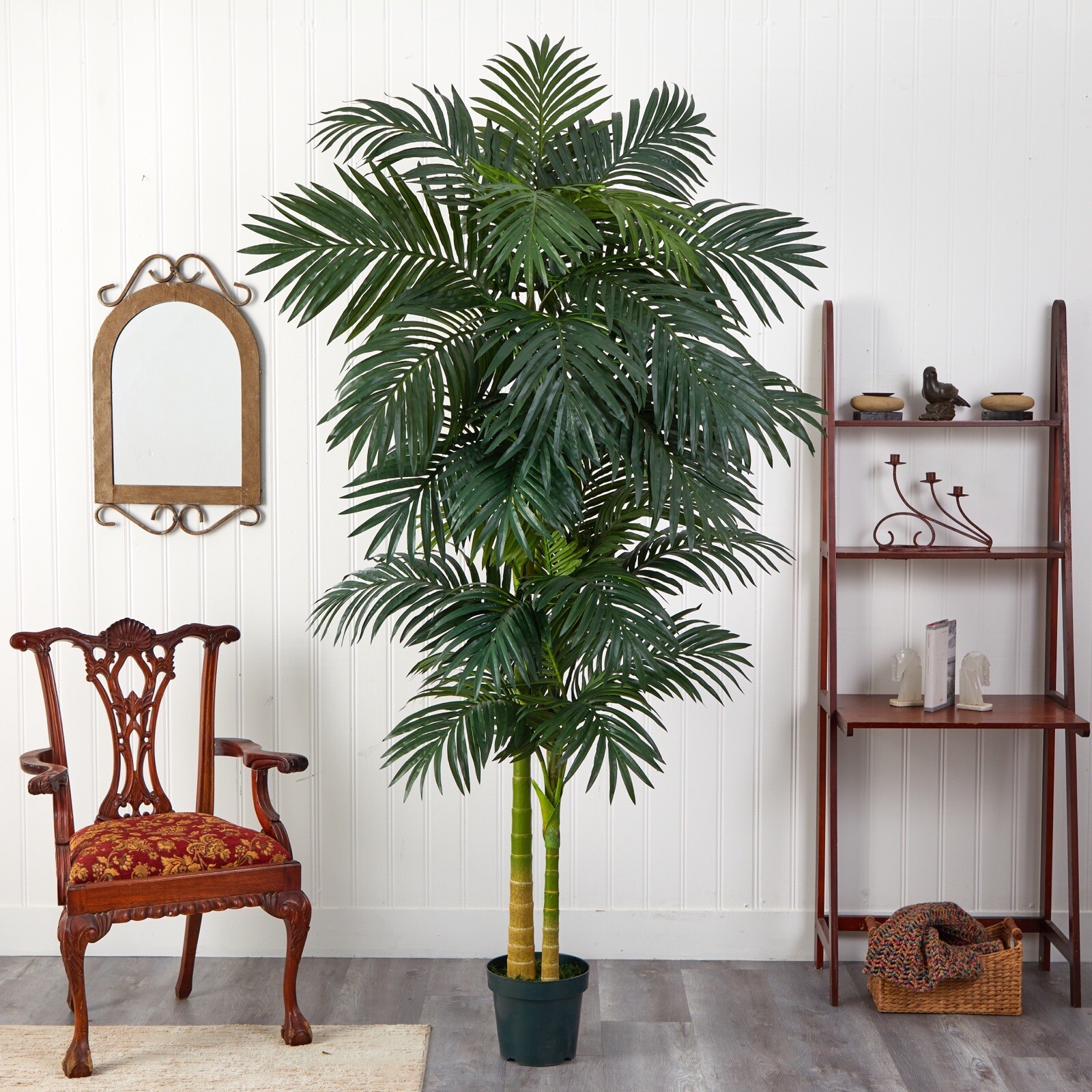 8’ Double Golden Cane Artificial Tropical Palm Tree Home Decor . Retail $241