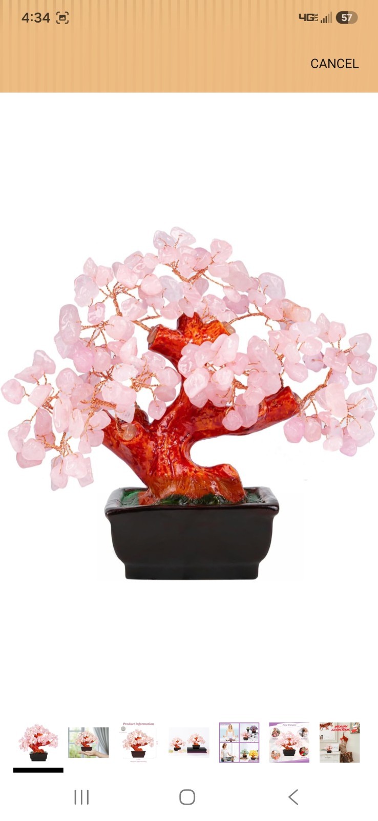 Rose Quartz Crystal Tree Pink Cherry Blossom Decor for Home Desk Office