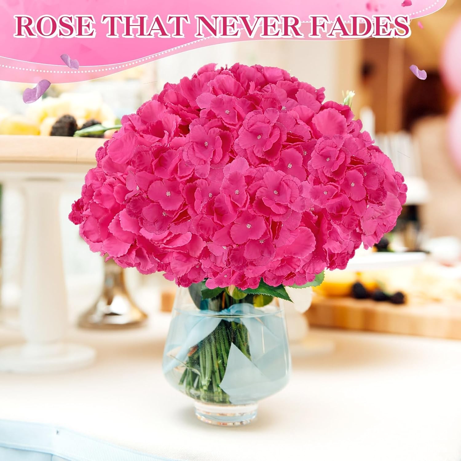 150 Pcs Hydrangea Artificial Flowers Bulk 7.48 Inch Artificial Hydrangeas with