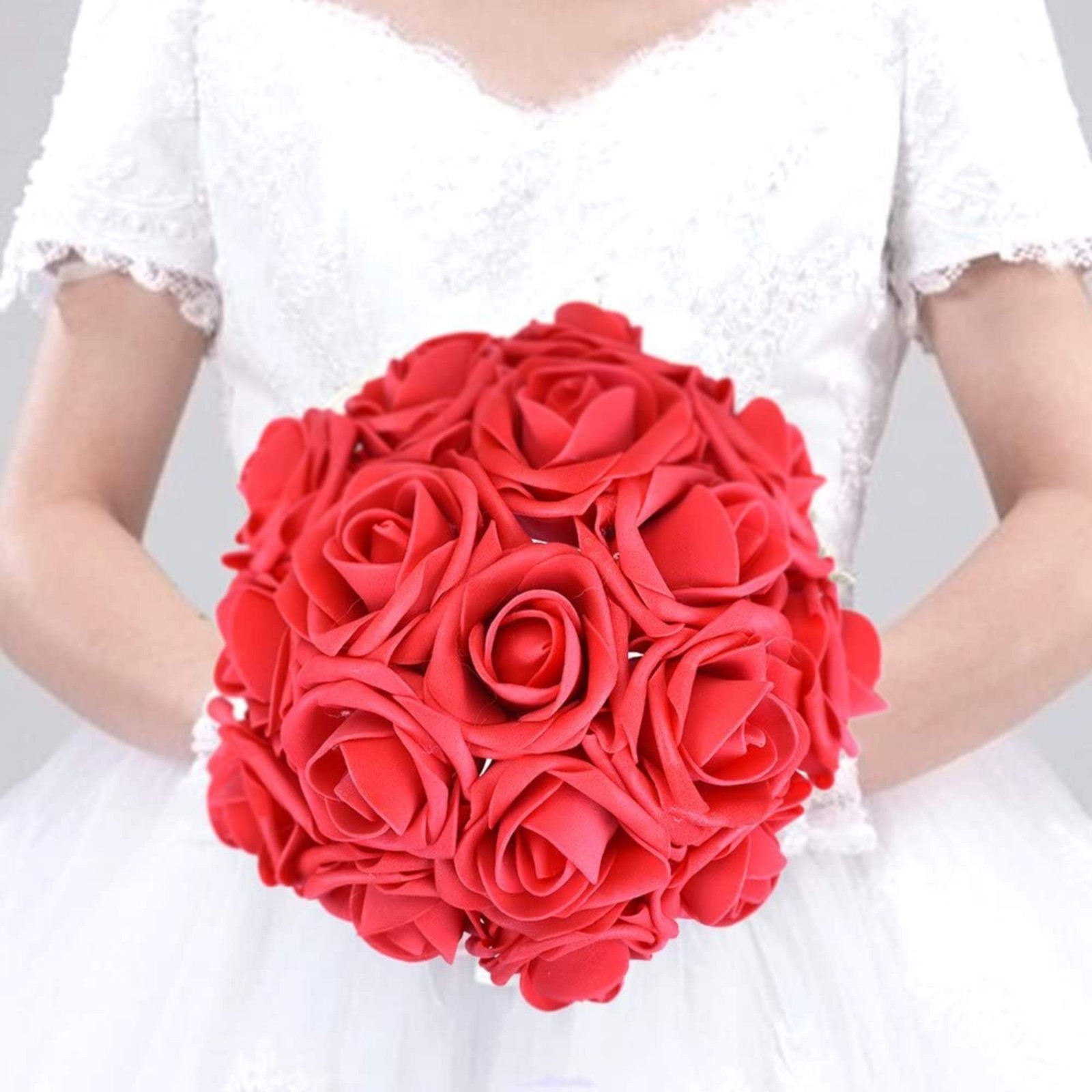 Artificial Rose Flowers 50pcs Pink Fake Roses Artificial Foam Roses Real Looking