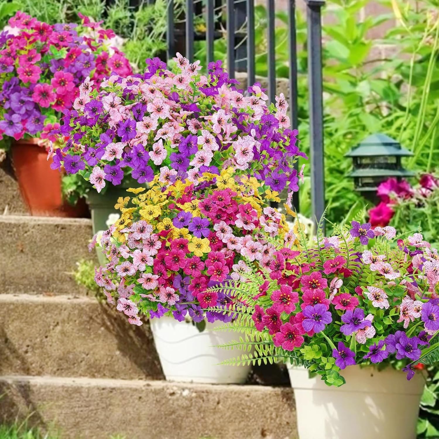Elegant 12 Bundle UV Resistant Faux Outdoor Flowers for Weddings & Decor