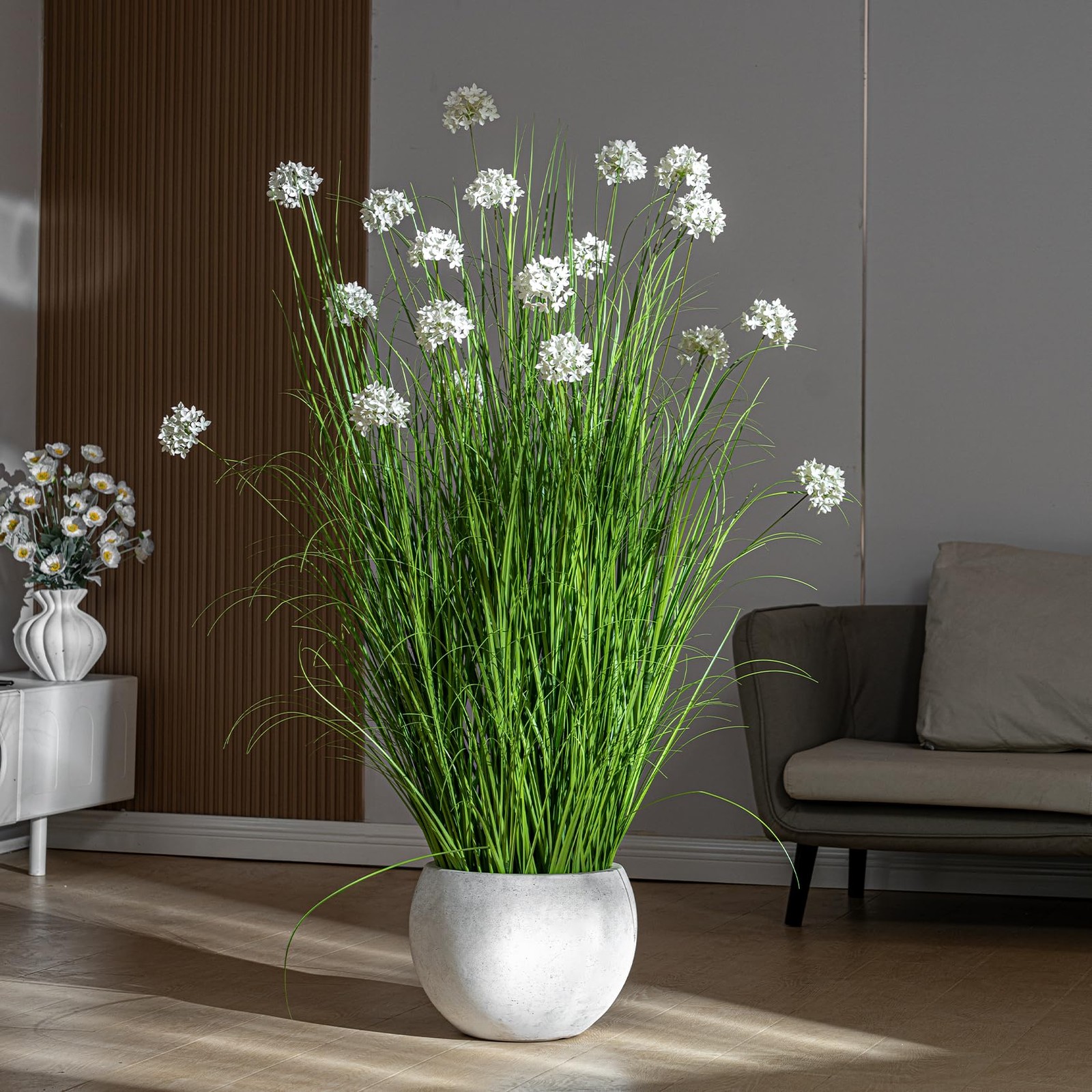 57in Lifelike Artificial Tall Grass Plant with 19 Lifelike Dandelion Flower a…