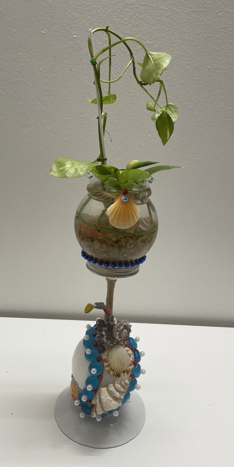 Artificial Coastal Succulent & Seashell Floral Centerpiece Multicolor