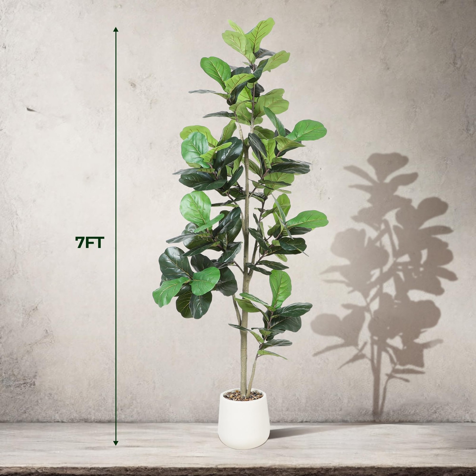 Jocoevol Artificial Fiddle Leaf Tree, 7ft Faux Plant Fake Ficus Lyrata Trees