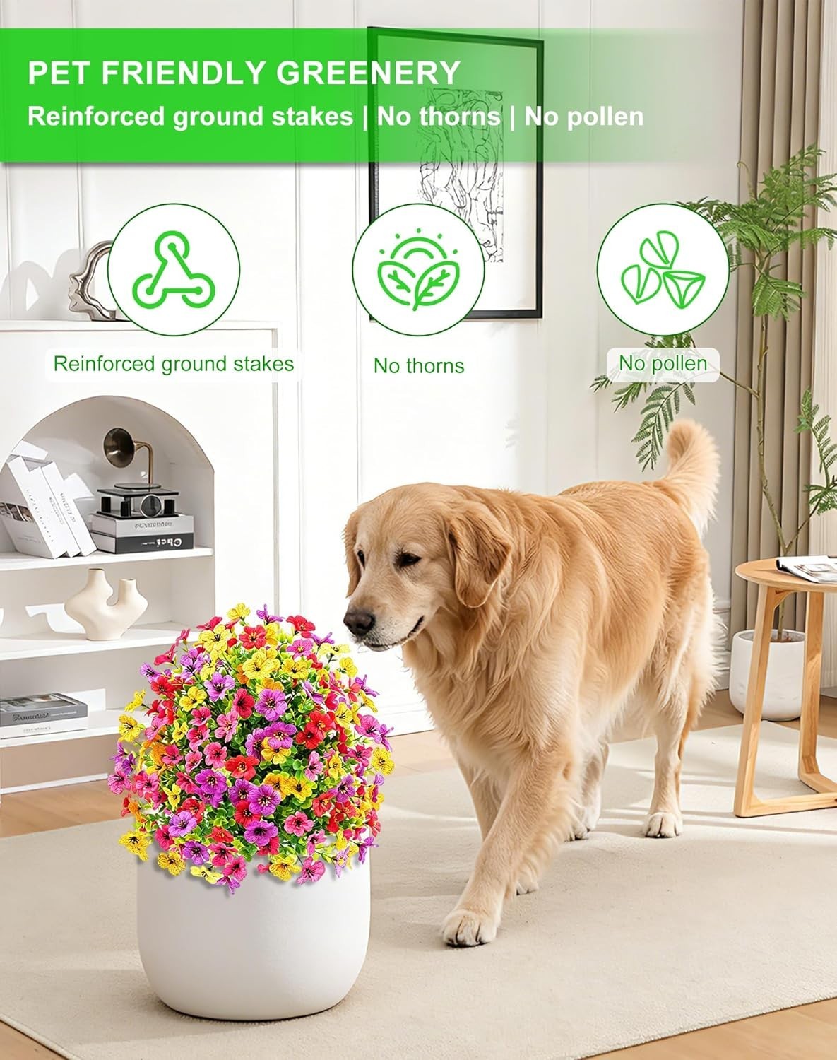Artificial Topiary Ball Tree Violet Flowers with Spike, 2 Pack 23.6″ Faux Pla…
