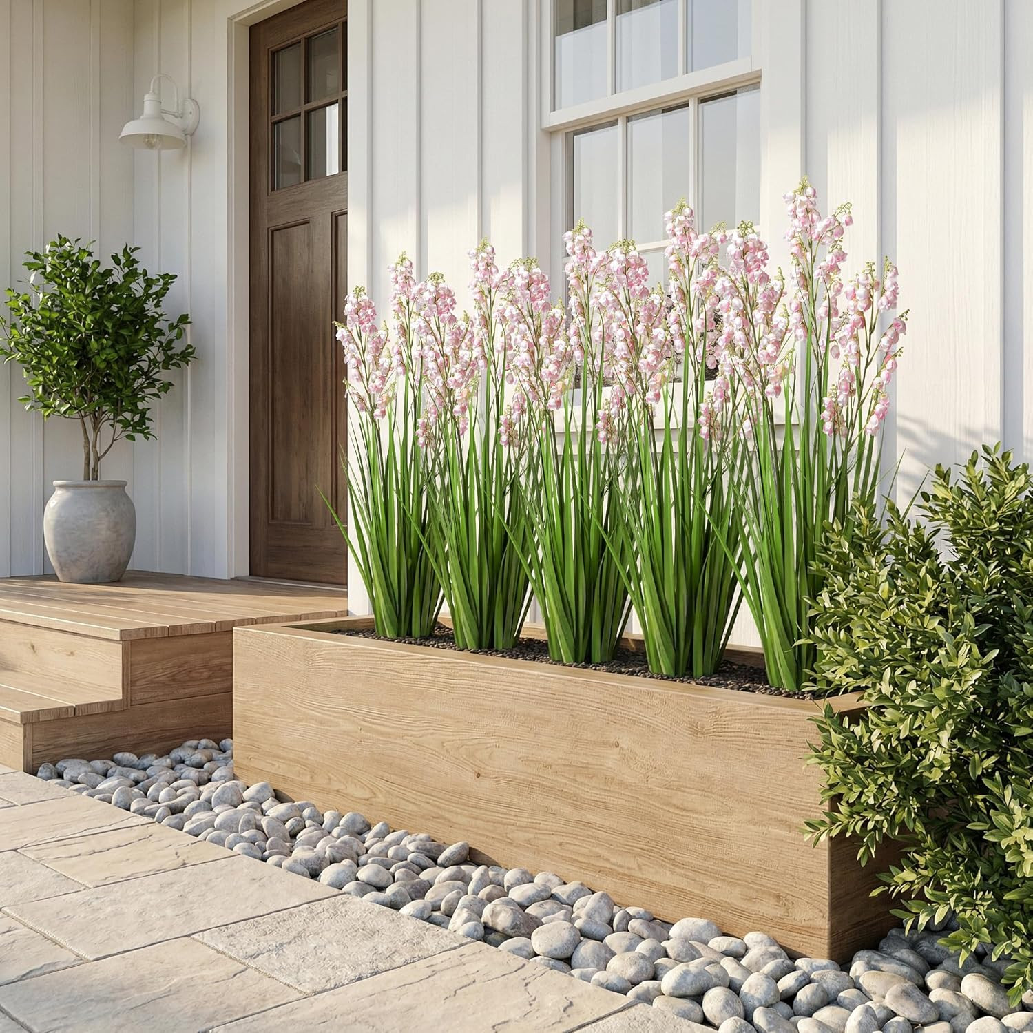 Artificial Pampas Grass – 36″ Pink Fake Plants for Indoor & Outdoor Decor (2Pcs)