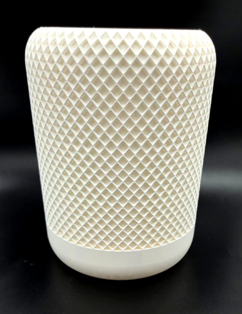 Premium 3D Printed Apple HomePod Style Planter | Modern Geometric Diamond Patter