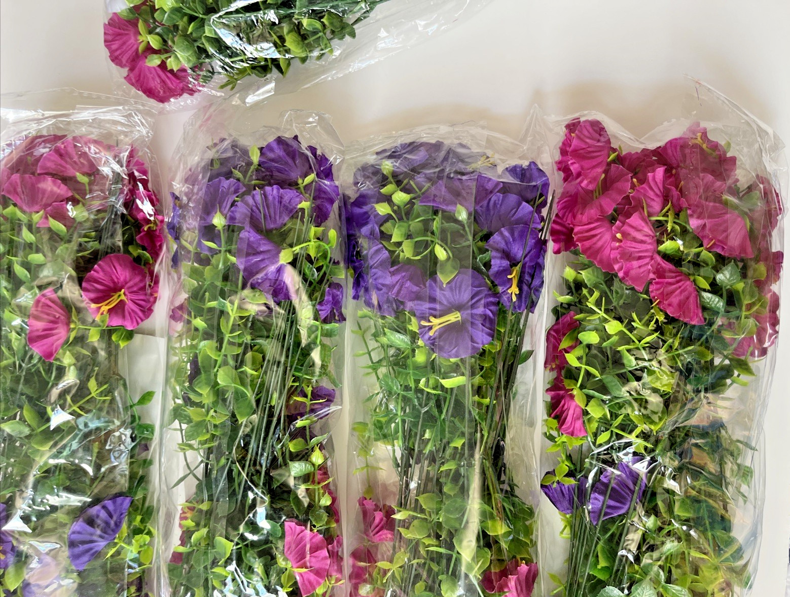 32 Bundles Artificial Flowers for Outdoors Fake UV Resistant Faux Spring