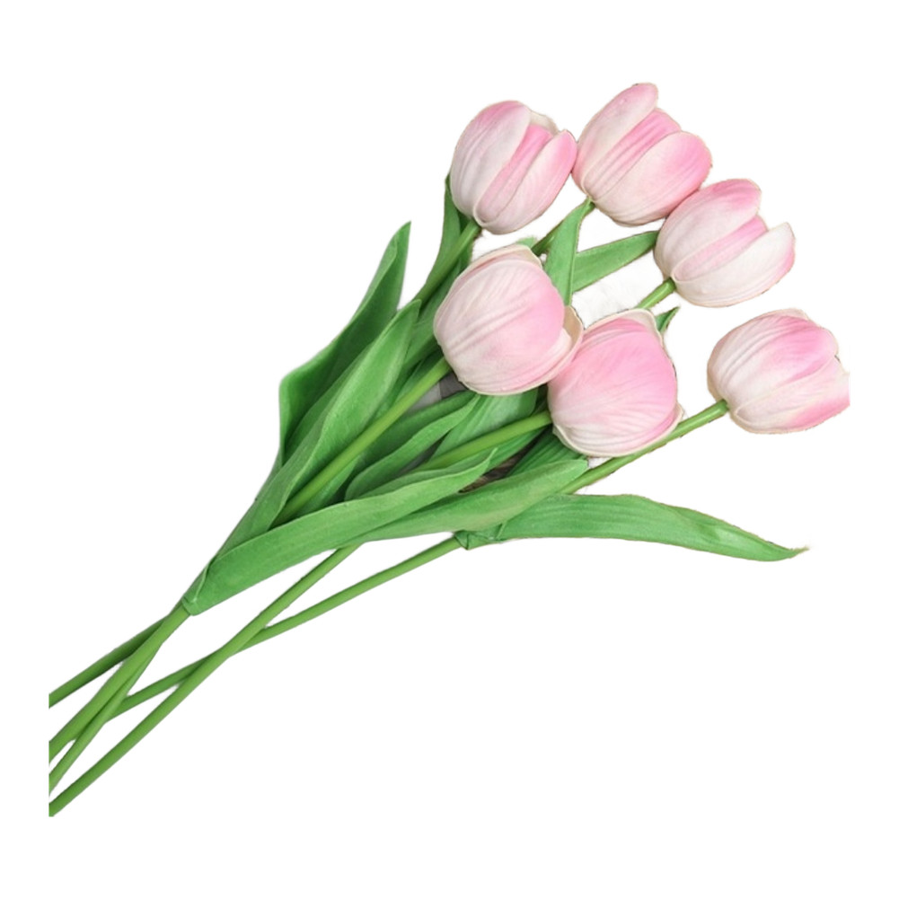 Artificial Tulip Silk Flowers Set with Flexible Stems for Home Wedding Decor