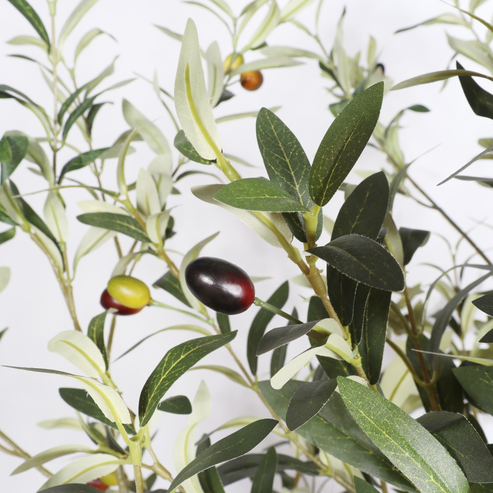 Artificial Olive Tree in Black Plastic Pot, 1pc/set