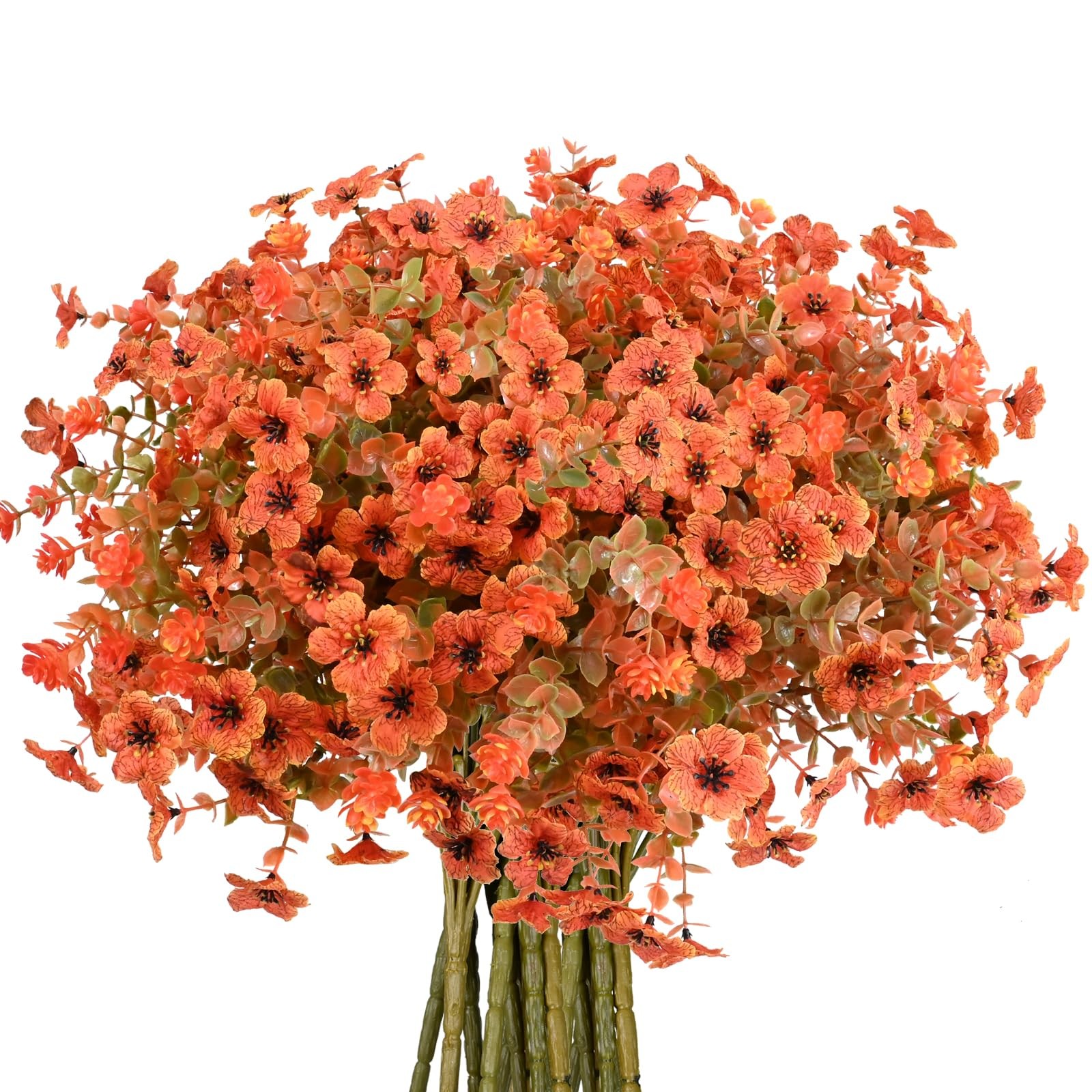 Artificial Flowers for Outdoor,14PCS Fall Decor Orange Autumn Realistic Faux …