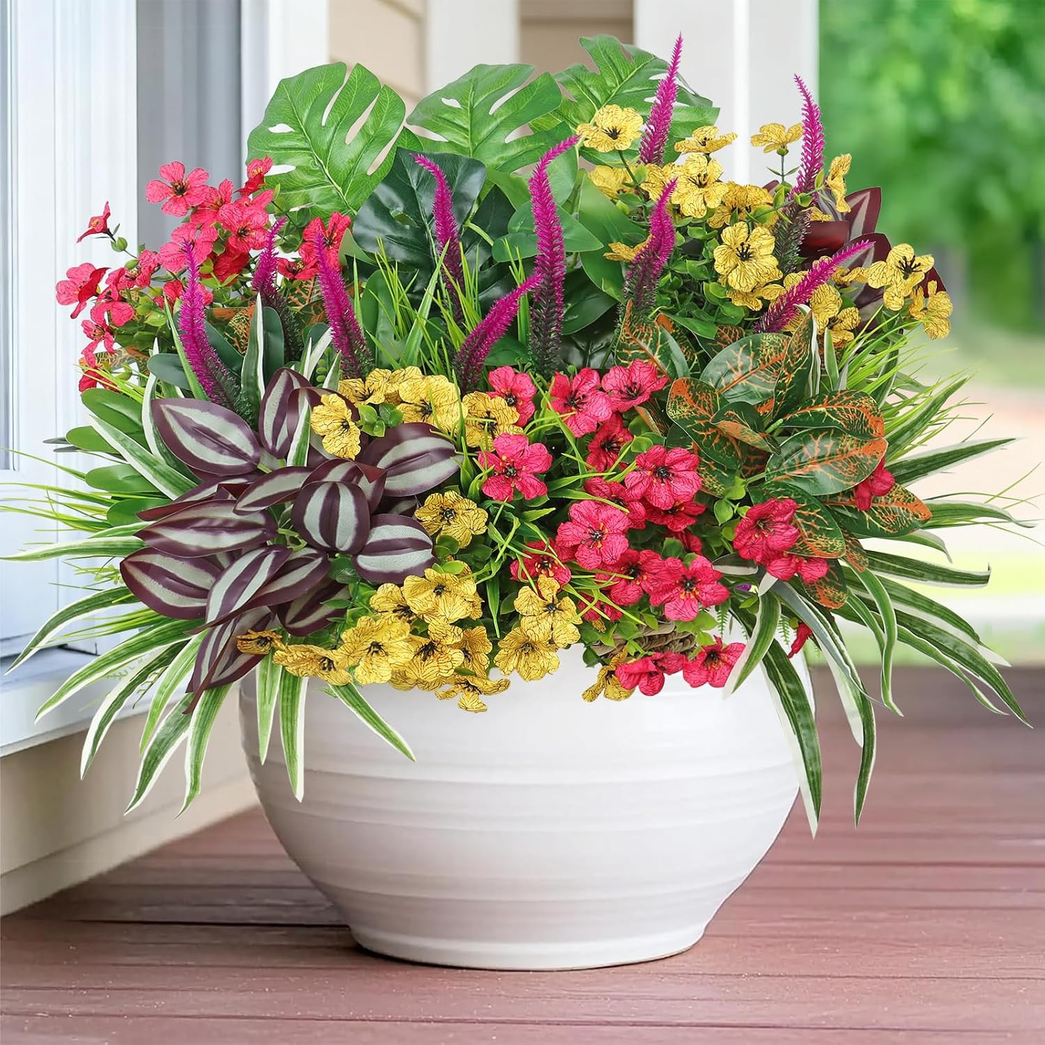 20 Bundles UV Resistant Fake Flowers for Home Garden Decor
