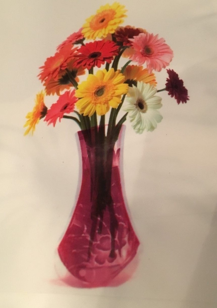 Unique, Stylish, Collapsible Flower Vase. Decorative Designs. Plastic