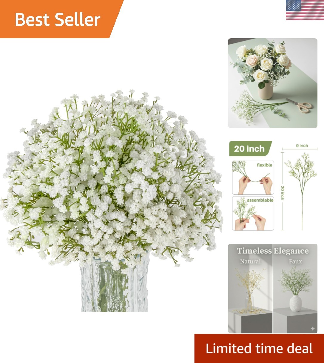 Elegant Baby Breath Artificial Flowers – Perfect for Weddings & Home Decor