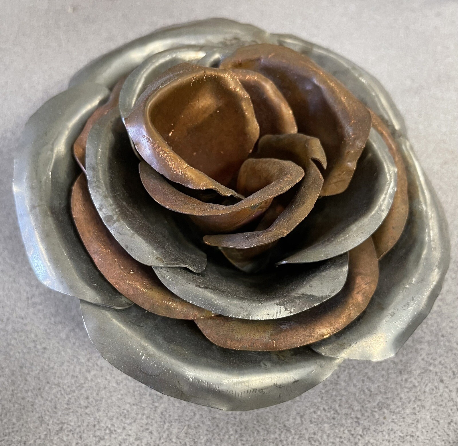 Metal Rose Flowers, handcrafted, bent, and welded. $15/Rose.