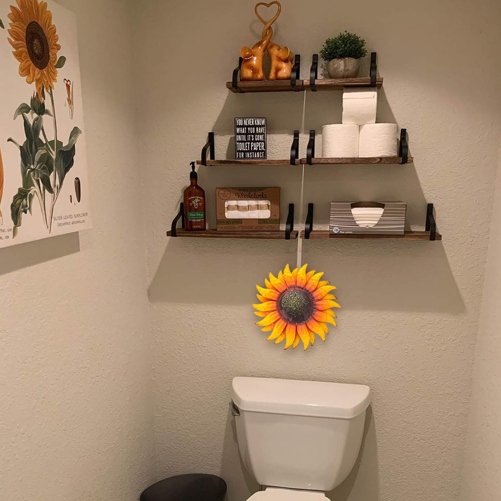 EASICUTI 6 Inch Sunflower Metal Flowers Wall 6″L x 6″W, Yellow Sunflower-E
