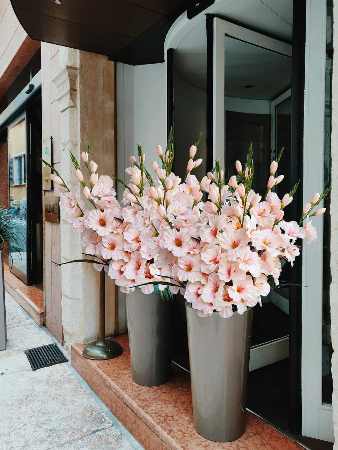 Pack of 10 Pink Artificial Gladiolus & Dendrobium Flowers for Decor