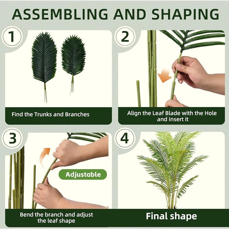 Realistic Artificial Palm Tree Indoor Faux Plant Easy Care Home Decor Gift New