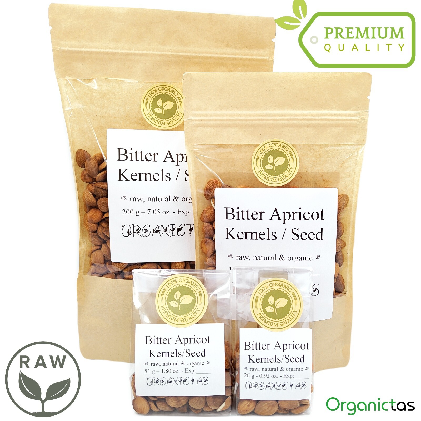 Organic Bitter Apricot Kernel Seeds Raw Naturally Dried Premium Top Quality