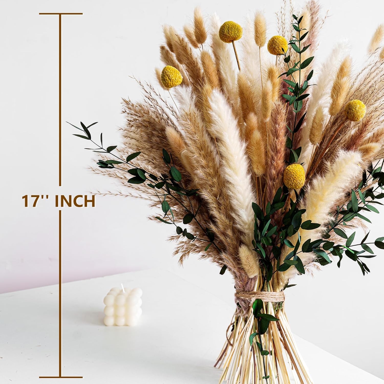 Dried Flowers Bouquet – Olive Green Wall Decor, Pampas Grass Bouquet,