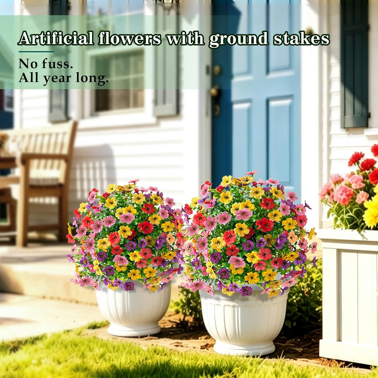 2-Pack UV-Resistant 22″ Petunias – Colorful, Maintenance-Free Outdoor Decor