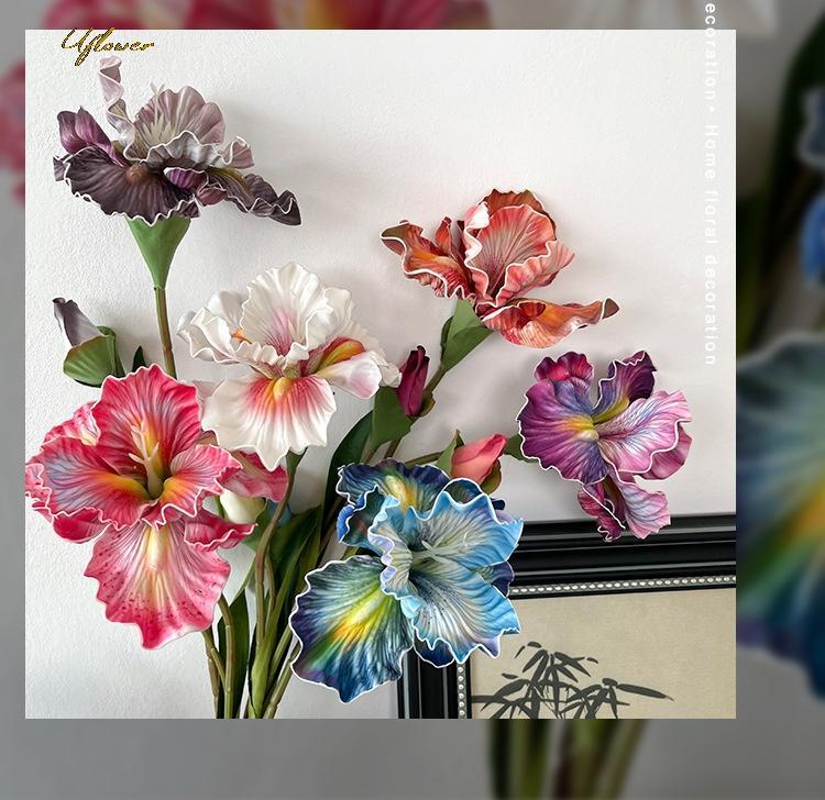 45cm Artificial Flower Rose Bouquet Iris Alice Eva Feel Fake Flower Home Wedding