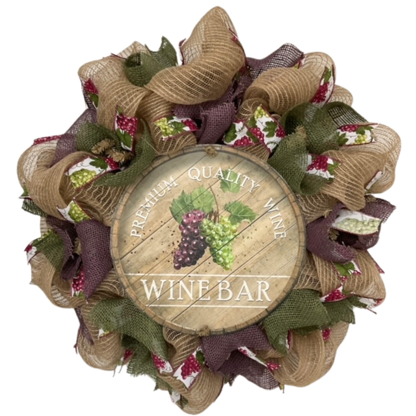 Wine Bar Wreath Handmade Deco Mesh