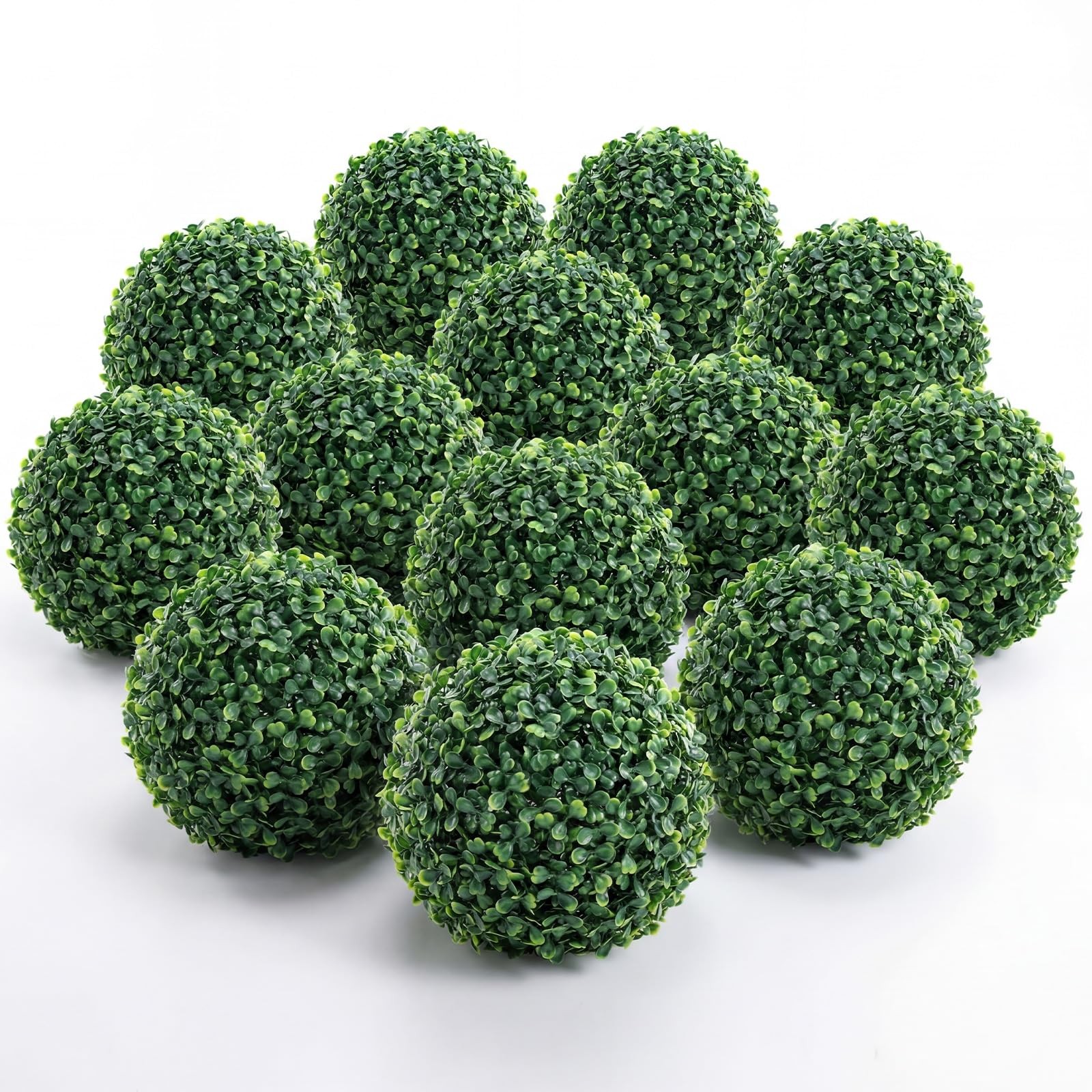 5 Inch Artificial Boxwood Topiary Balls Fake Round Greenery Hanging 12 PCS