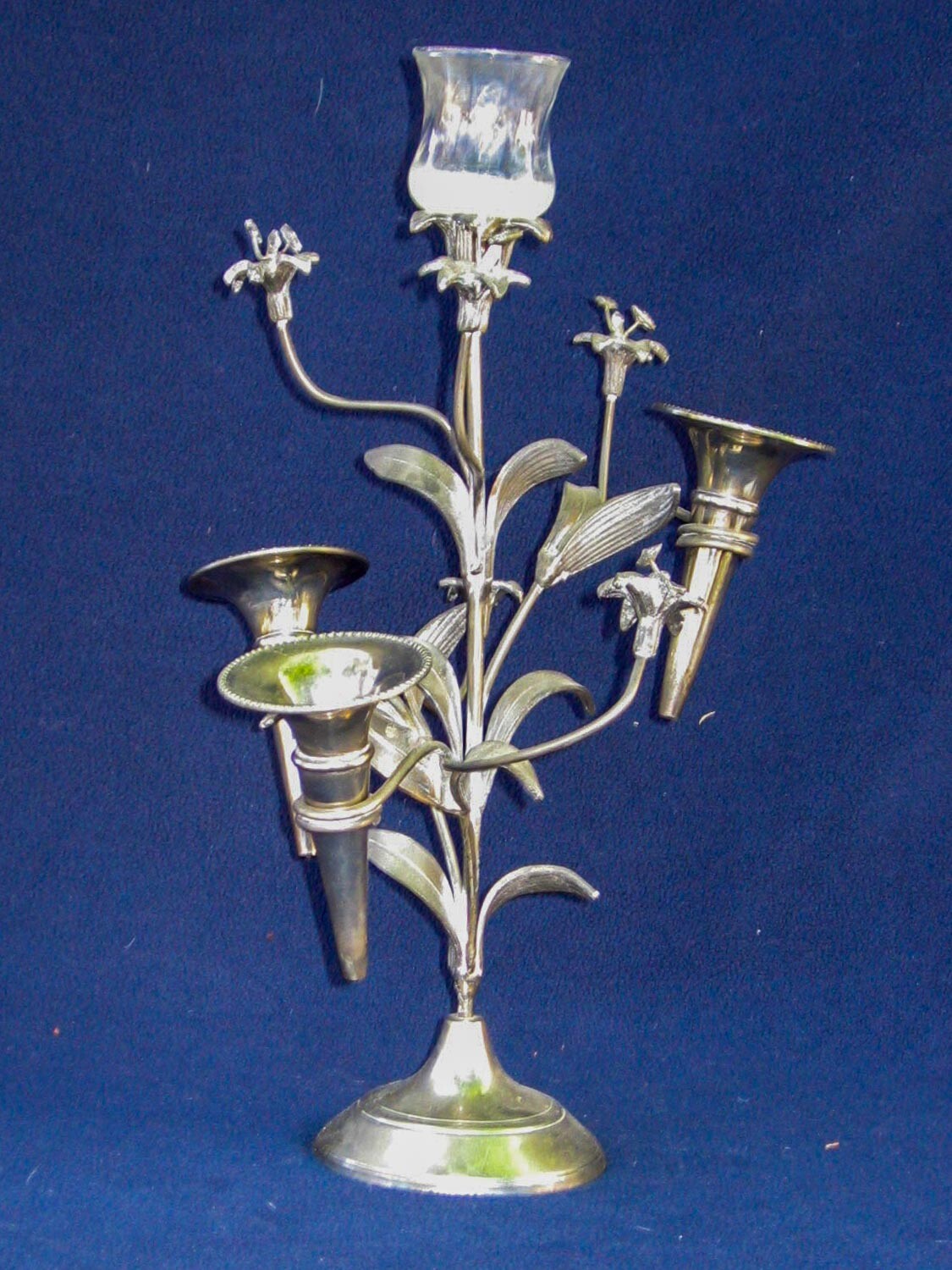 Three-vase Epergne, 3 colors of silver metallic finish