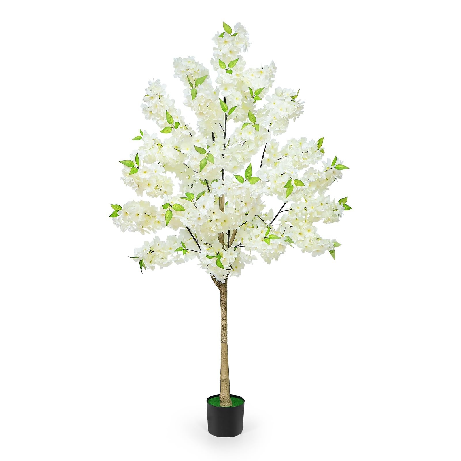 5FT White Cherry Blossom Tree with Pot – Artificial Floral Decor for Home & Wedd