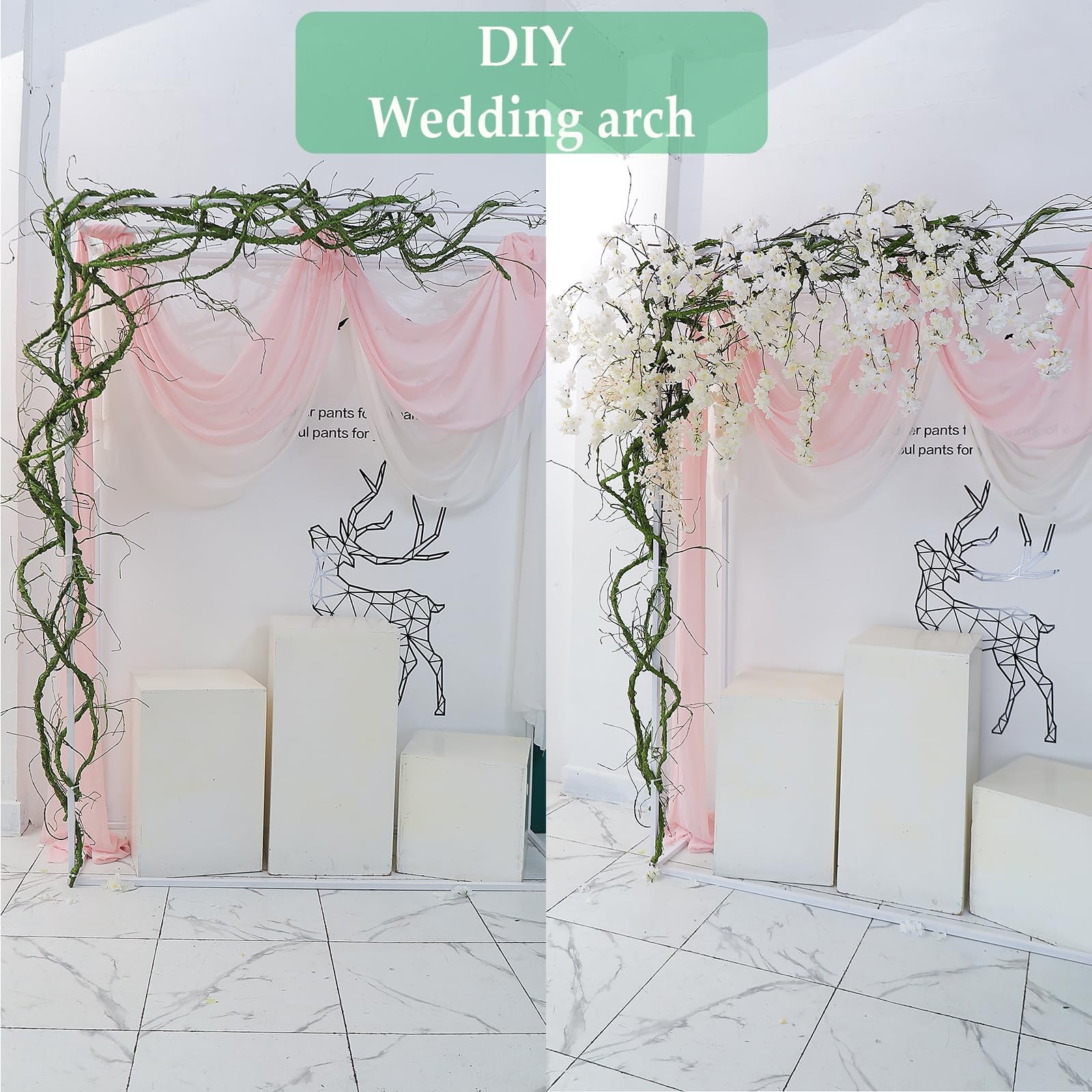 118inch Flexible Green Small Artificial Tree Branches Fake Tree Trunk Garland…