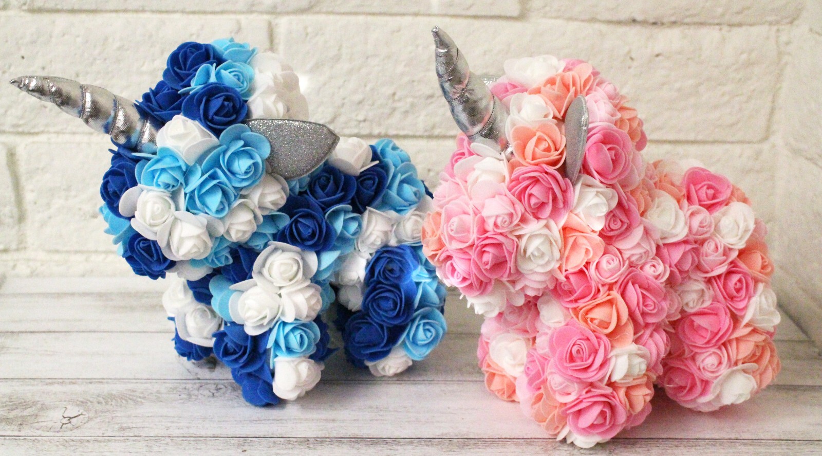 9in Foam Rose Unicorn Birthday Valentine Wedding Romantic Gift Teal Rainbow +Box