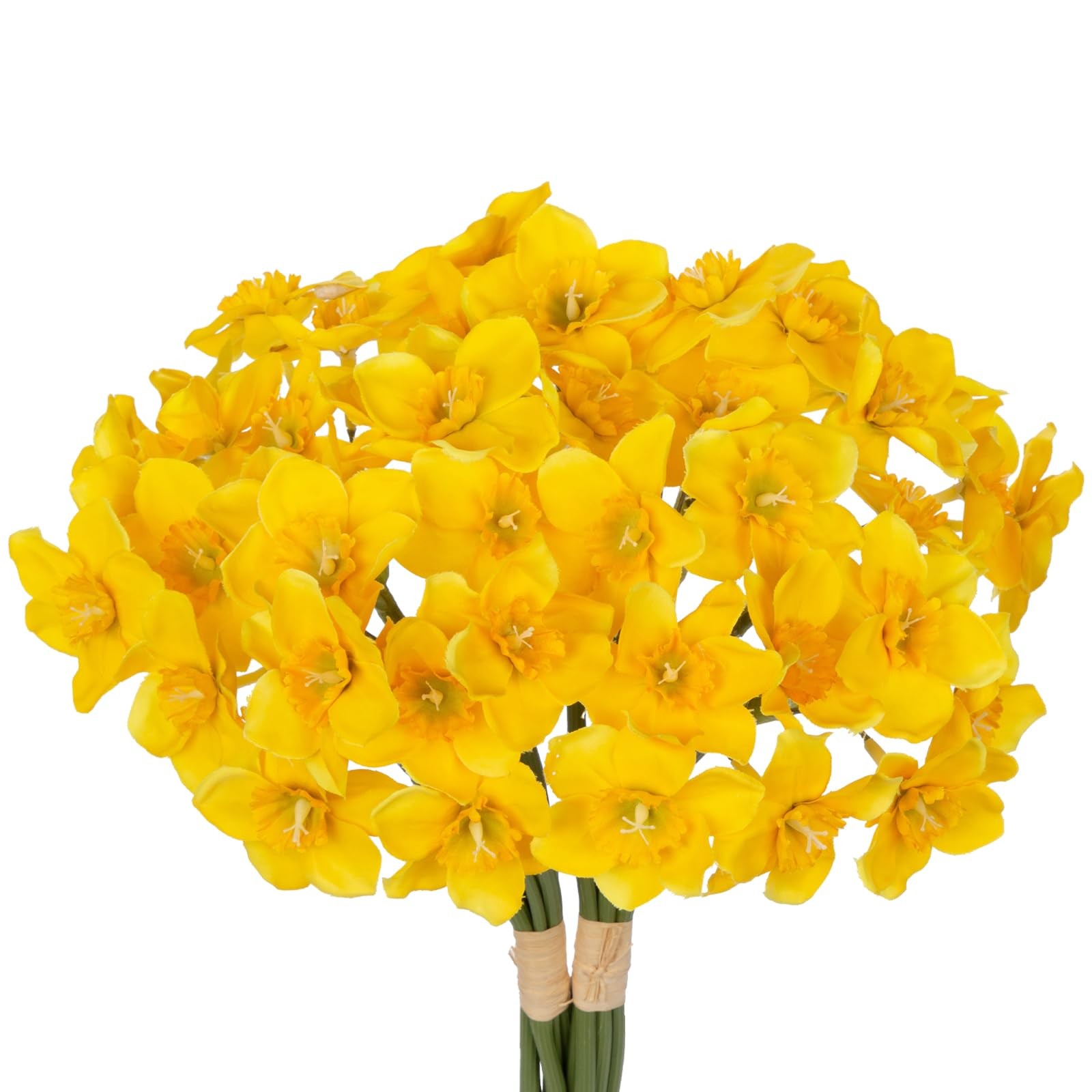 12 Stems Daffodils Artificial Flowers 2 Bunches Real Touch Fake Narcissus Flo…