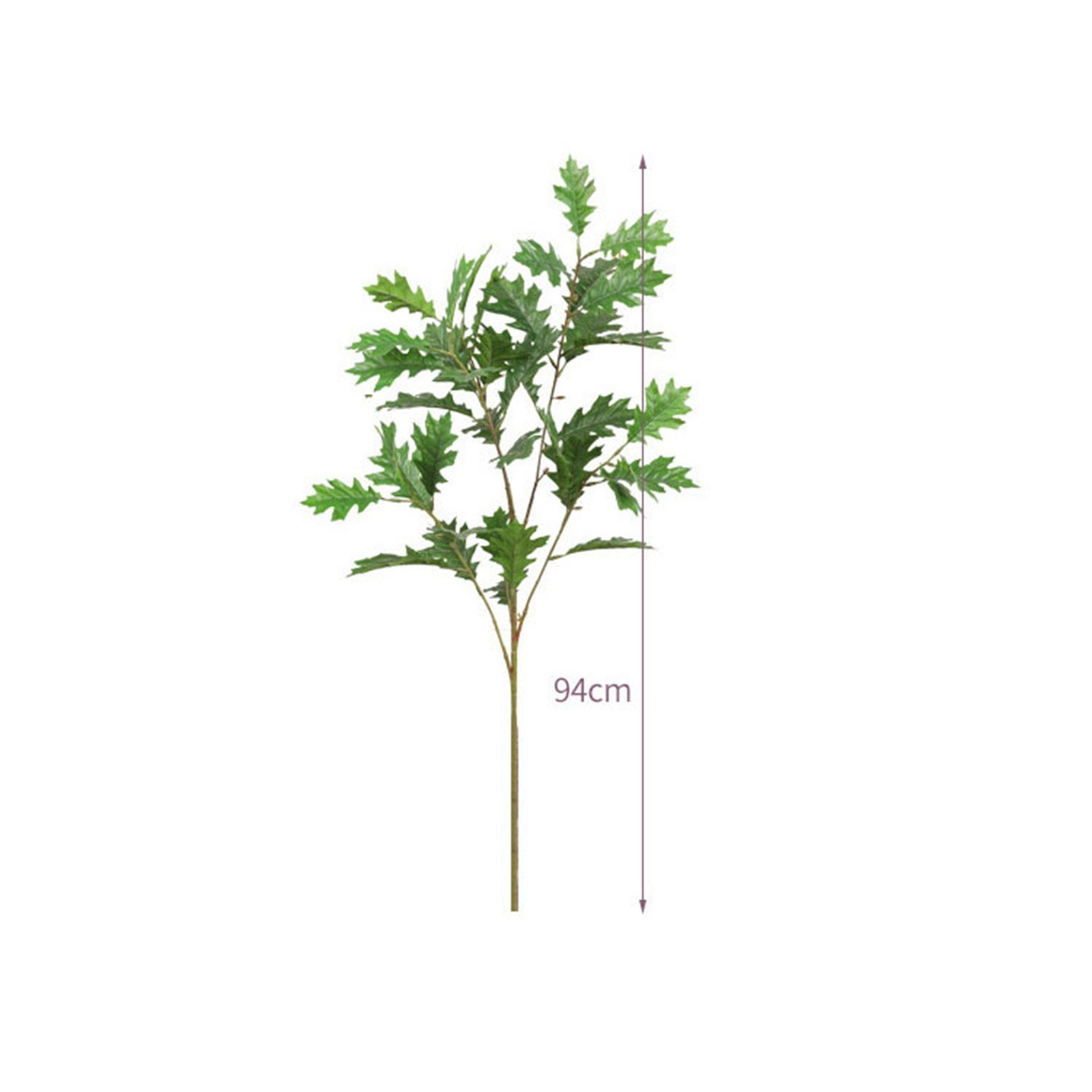 Green Artificial Oak Leaves Silk Fabric Leaves Flexible Iron Stem Decorative CH