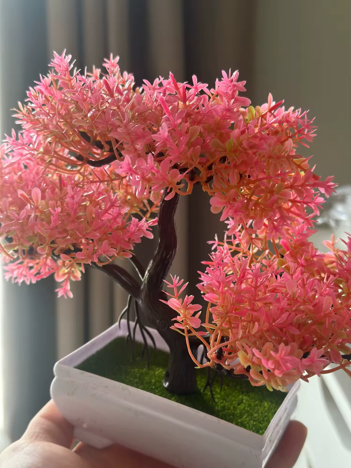 Artificial Bonsai Tree Small Potted Plant Fake Flowers Home Table Decor Gift