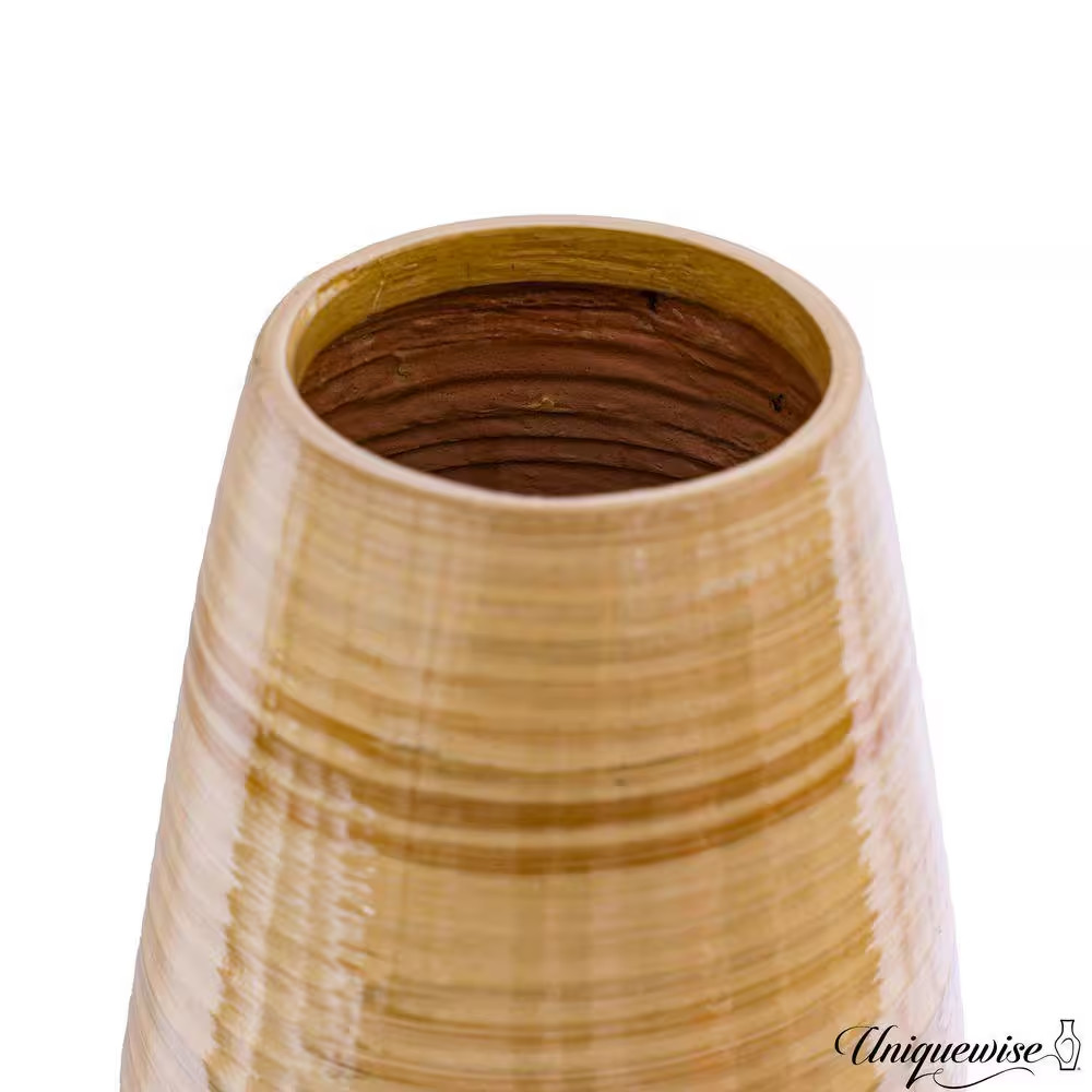 17 In. Bamboo Cylinder Flower Vase Modern Decor Piece Pampas Grass Dried Flowers