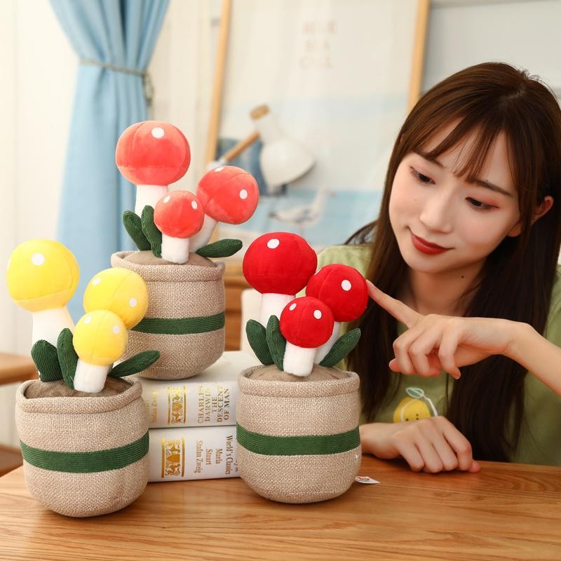 30cm Artificial Flower Plush Toy Green Plants Bloom Cactus Sunflower Cactus Soft