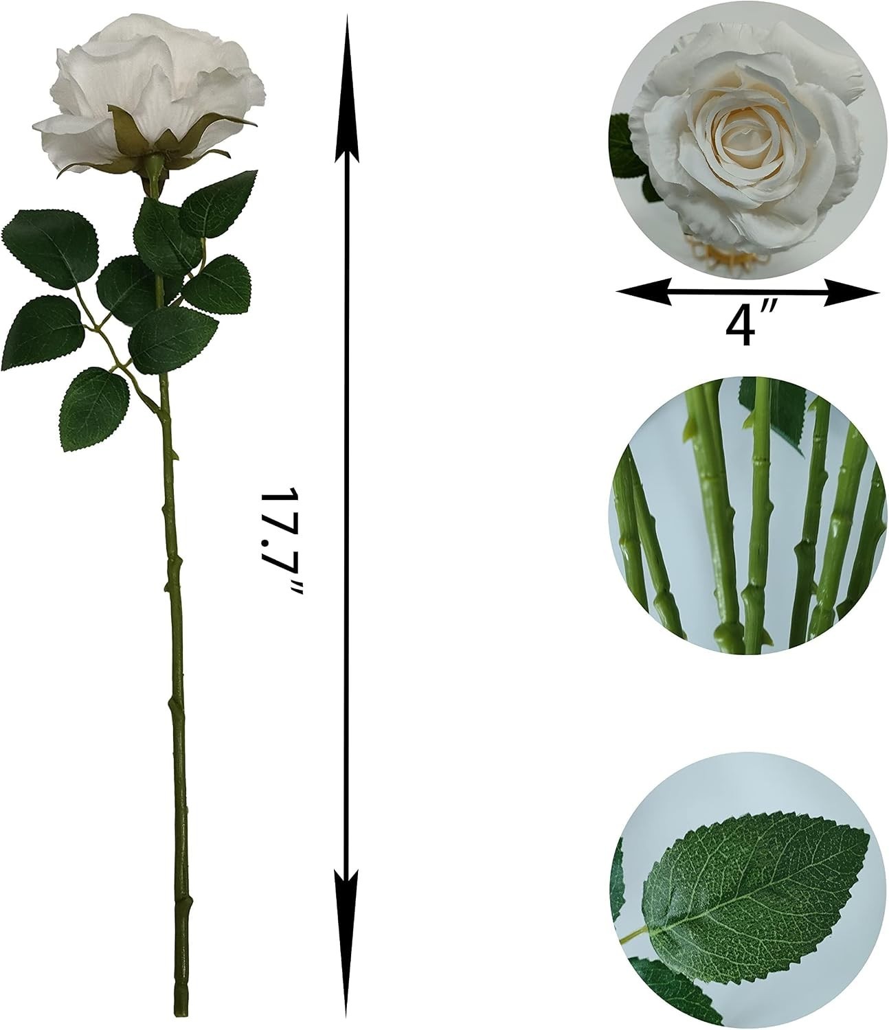 12 Pcs Ivory Artificial Roses – Stunning Faux Silk Flowers for Home Decor