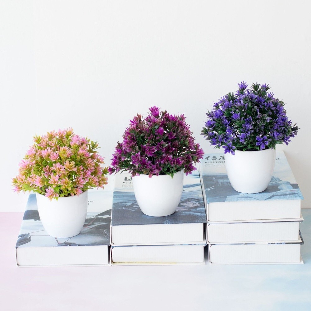 Lifelike Faux Potted Flowers Silk Plant for Hotel Lobby Reception Styles