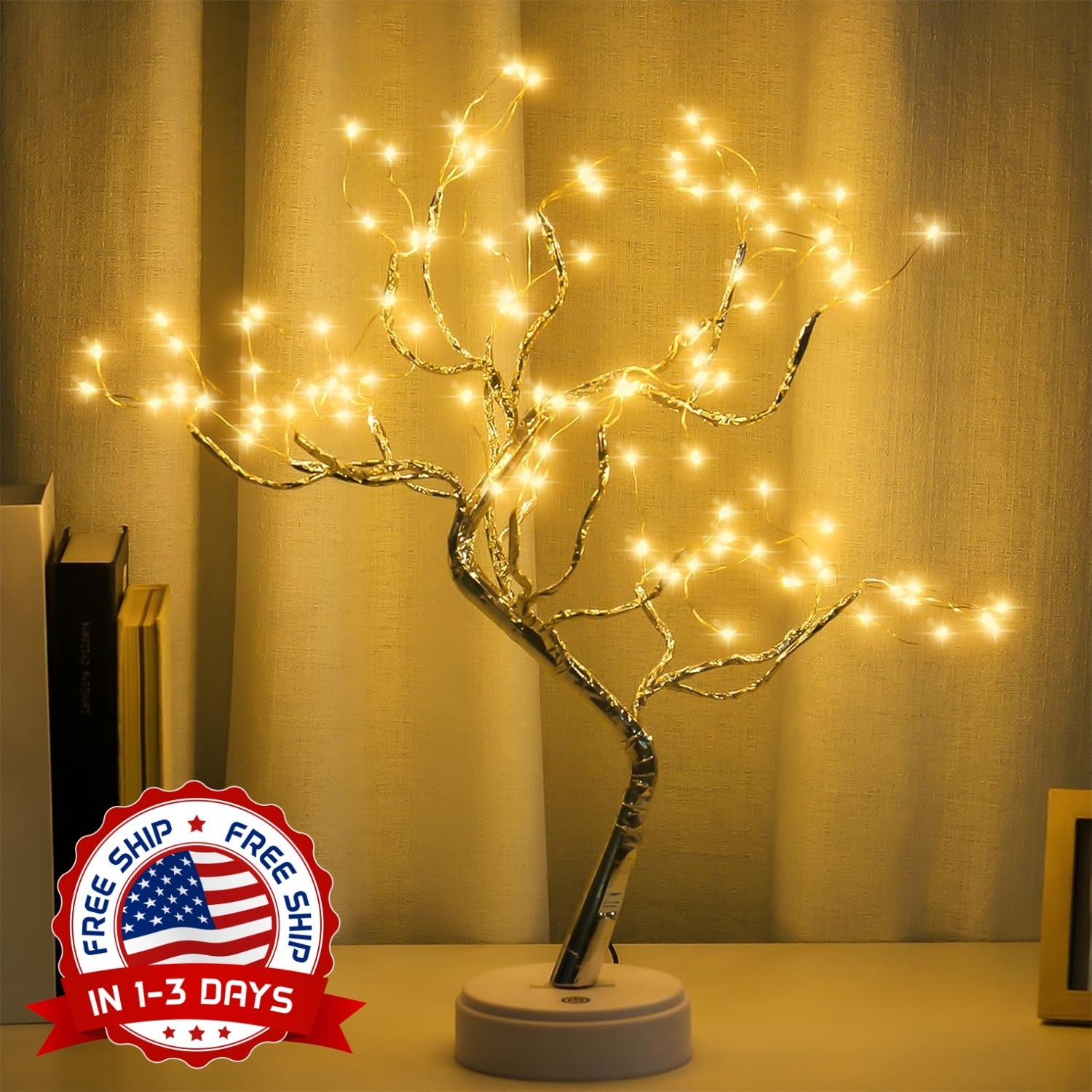 Decoración de habitación, lámpara de mesa para bonsái de 20″ y 108 LED NUEVO US