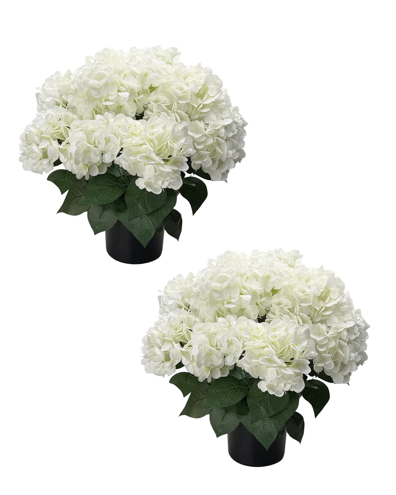 20” Artificial Hydrangea Plants Outdoor in Pots, UV Resistant Faux Hydrangea …