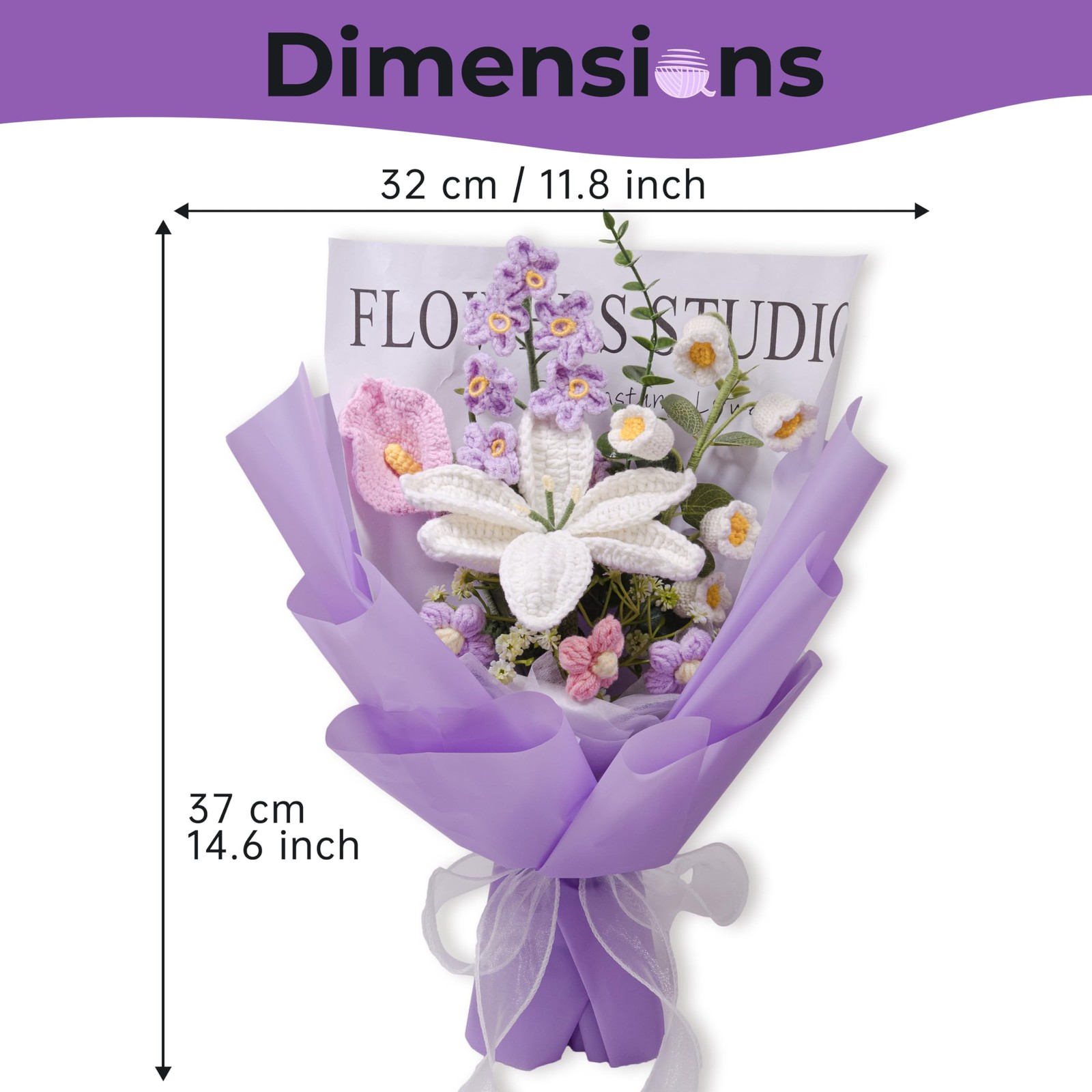 Crochet Flowers with Crochet Lily,Calla Lily and Lily of the Valley,forgot me…