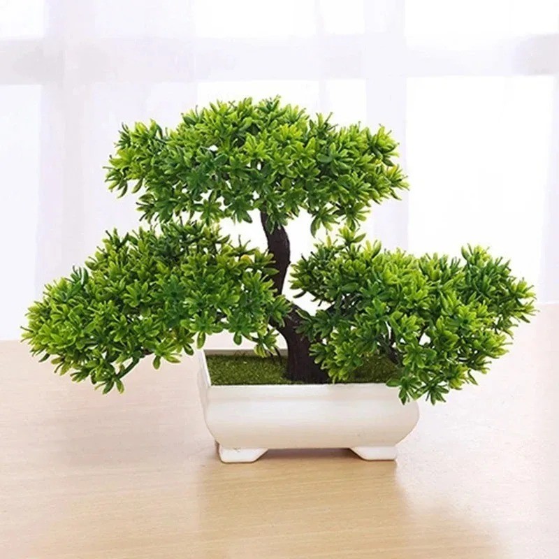 Artificial Bonsai Tree Potted Plant Fake Flowers Home Table Garden Decoration