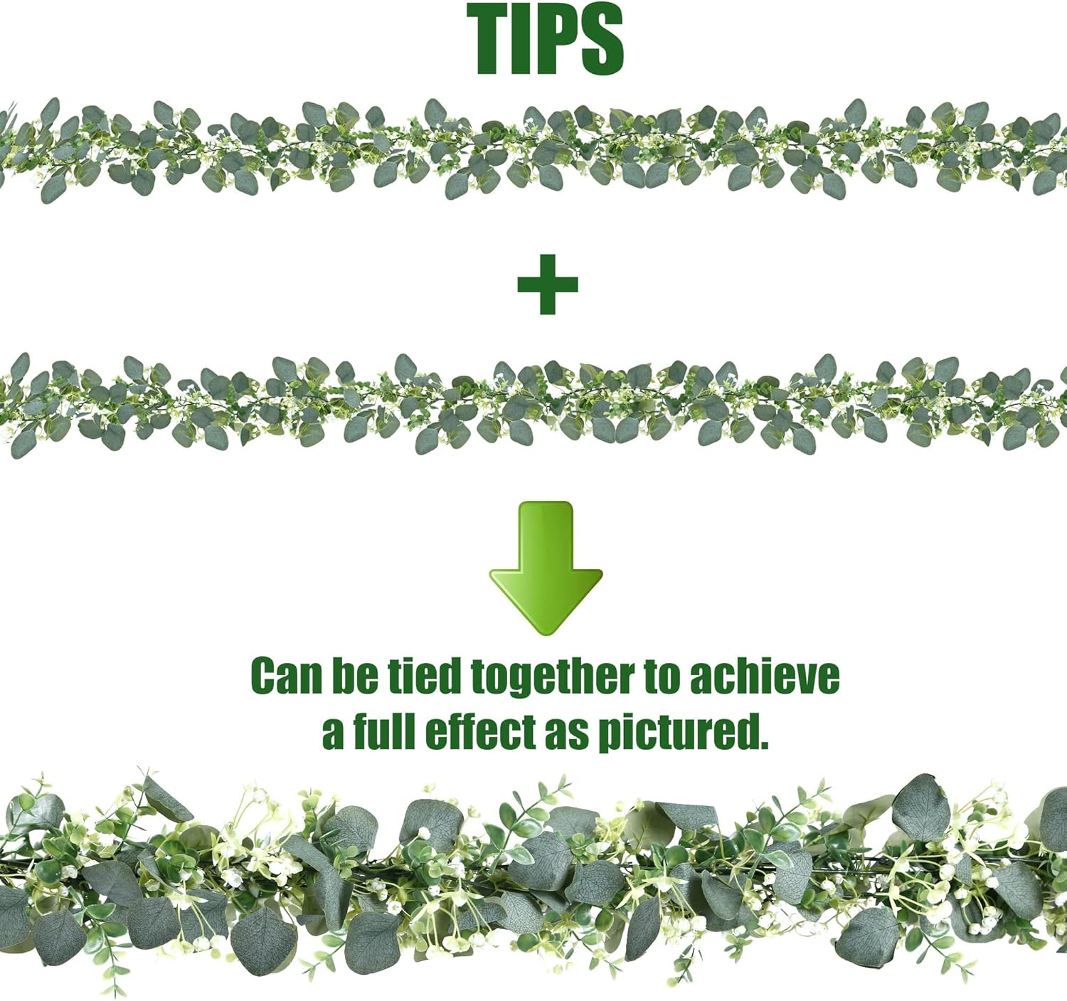 6 Pack Artificial Eucalyptus Garland Eucalyptus Leaves Vines Greenery Garland Fa