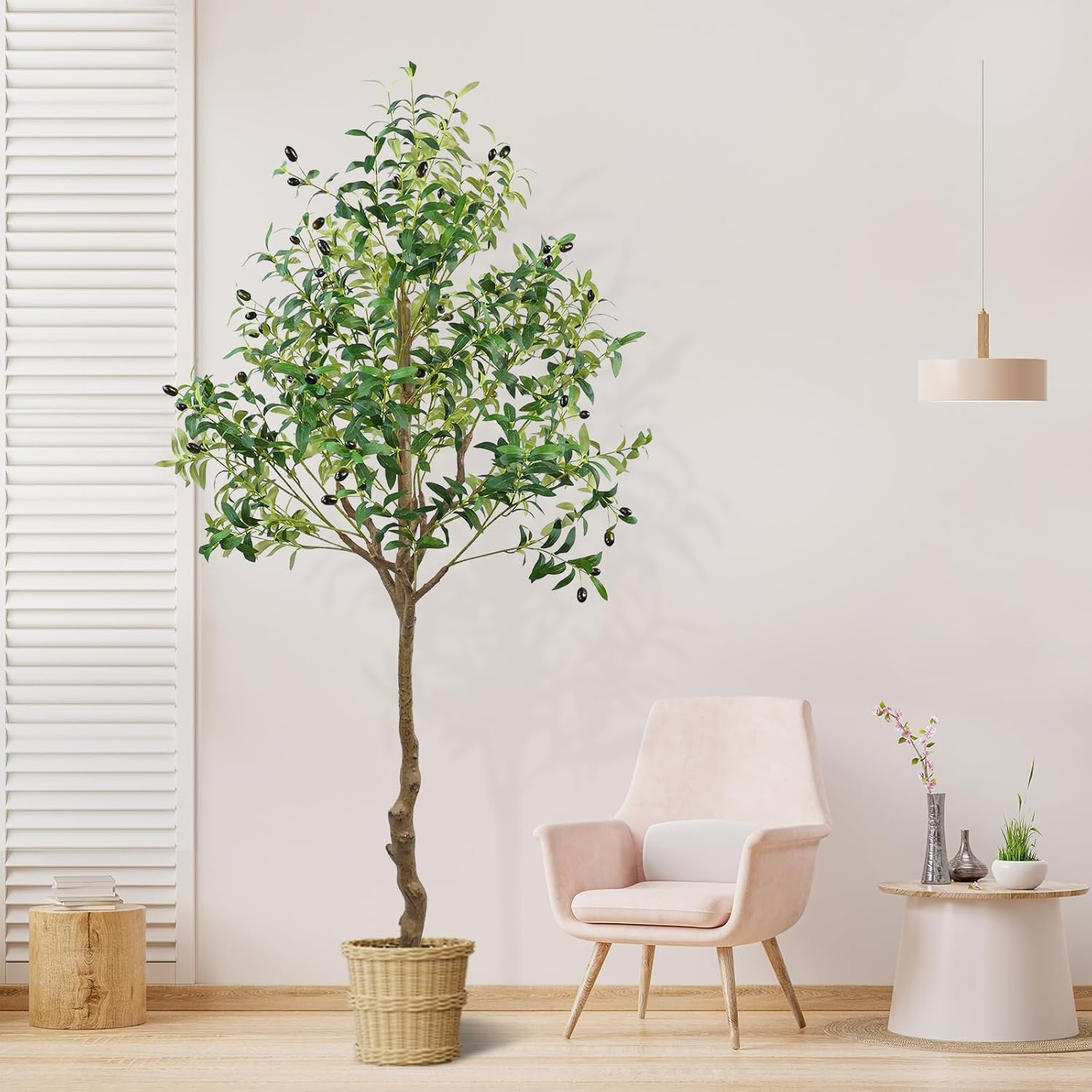 Artificial Olive Tree, 6FT Tall Faux Olive Trees with Pot 72In Outdoor Fake Pott