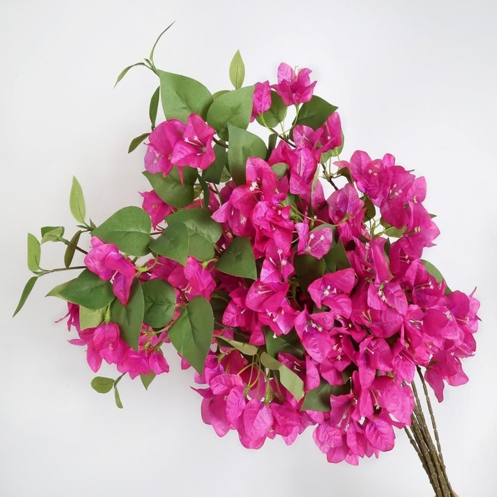 Silk Flower Stem Bougainvillea Branch Lifelike Texture Low Maintenance